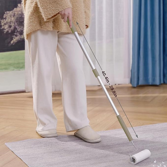 Large Lint Rollers for Pet Hair Extra Sticky,Cat Dog Hair Remover Laundry Clothes Carpet Furniture,6.3 inches Wider with 450 Sheets Giant Lint Remover Brush for Couch with Long Handle