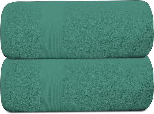 Softolle 100% Cotton Luxury Bath Sheets - Pack of 2 (35" x 70") | Super Soft, Quick-Dry & Highly Absorbent Towels for Bathroom, Home, Spa & Gym (Dusty-Green)
