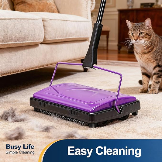 Yocada Carpet Sweeper Cleaner for Home Office Low&Undercoat Carpets Rugs Pet Hair Dust Scraps Paper Small Rubbish Cleaning with a Brush