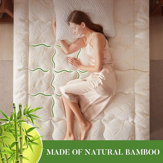 100% Waterproof King Size Mattress Topper, Thick Pillow Top Mattress Pad,Up to 21 Inch Deep Pocket,Soft Breathable Mattress Pad for Back Pain, Protector Cover(Beige)