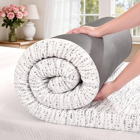 SyMax Twin Mattress Topper, Gel Infused Memory Foam Mattress Topper, 4 Inch Bed Topper with Cover, Soft Cooling and Pressure Relieving, CertiPUR-US Certified, Twin