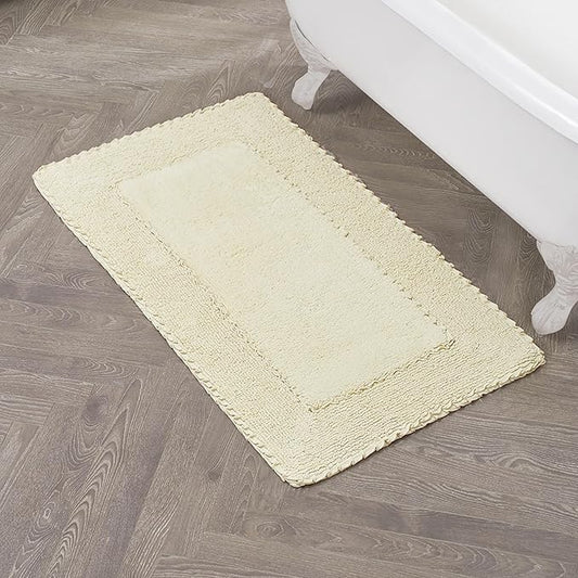Laura Ashley Ruffle Border Yellow 27"x 45" 100% Cotton Bath Rug