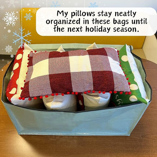 VENO 8 Pack Moving Bags and Large Christmas Decoration Storage Bins with lids. Alternative to Moving Boxes, Packing Supplies for College. Heavy Duty Totes (Shiny Light Green, 8 Pack)