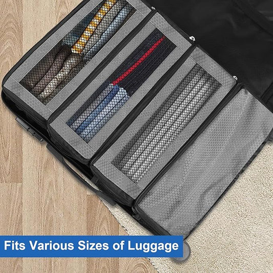 Suitcase Organizer, Travel Luggage Organizer Portable Hanging Travel Shelves Collapsible Hanging Packing Cubes for Carry on Suitcase