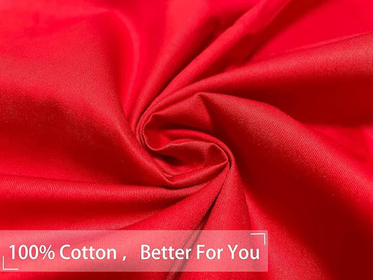 iMaylex Soft 100% Egyptian Cotton Zipper Pillow Case, Cozy and Lightweight Pillowcase, Easy Care, Red, Body, 20" x 54"