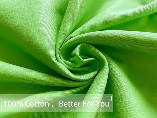 iMaylex Soft 100% Egyptian Cotton Zipper Pillow Case, Cozy and Lightweight Pillowcase, Easy Care, Green, Body, 20" x 54"