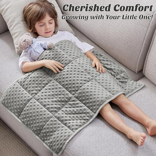 anfie Weighted Blanket Kids(30"x40" 2lbs) Weighted Blanket Cooling Blanket for Sleeping,Throw Size Breathable Blanket with Premium Glass Bead(Grey)