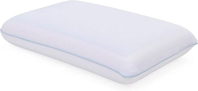Cool Gel Cooling Pillow for Sleeping, Queen Size Cooling Memory Foam Pillow for Hot Sleepers, Reversible Ergonomic Design, Pressure Relief, Spine Alignment, Side, Back Contouring Support