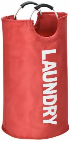 DOKEHOM 125L X-Large Collapsible Washing Laundry Basket Bag (7 Colors) for Bedroom, Fabric (Red, XL)