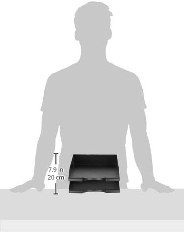 Amazon Basics Rectangular, Stackable Office Letter Organizer Desk Tray, Black, Pack of 12