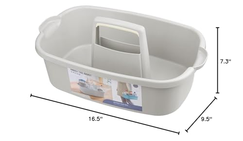 JiatuA Large Cleaning Supplies Caddy Portable Shower Basket Supply Organizer with Handle Plastic Bucket Tool Storage for Bathroom, Bedroom, Kitchen, College Dorm, Garden, Dark Gray Dormly