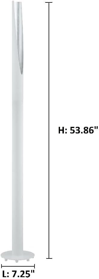 EGLO 97584A Barbotto 53.86 Inch LED Dimmable Floor Lamp Plug-in Lighting for Living Room, Bedroom, Dorm, and Office, Black/Gold