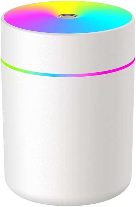 180ml Portable Small Humidifier with Colorful LED Night Light, USB Personal Desktop Humidifier for Car Home Office Travel, Auto Shut-Off, 2 Mist Modes, Super Quiet