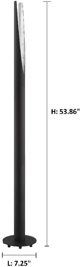 EGLO 97584A Barbotto 53.86 Inch LED Dimmable Floor Lamp Plug-in Lighting for Living Room, Bedroom, Dorm, and Office, Black/Gold