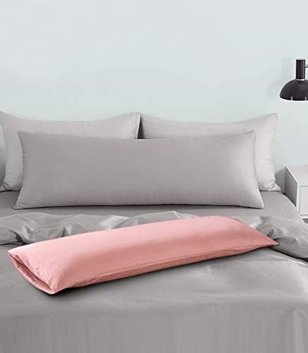 FLXXIE Body Pillow Cover - Super Soft Microfiber 20x54 Body Pillow Case - Envelope Closure, Wrinkle, Stain Resistant Pink Body Pillow Cover, 20x54, Pink