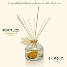 LOVSPA Reed Diffuser Set, Mandarin Lime & Basil Scented Oil Diffuser with Sticks, Home Fragrance Accessories for Bathroom Shelf Decor, Aroma Diffusers for Home or Office Desk, USA Made