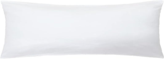 iMaylex Soft 100% Egyptian Cotton Zipper Pillow Case, Cozy and Lightweight Pillowcase, Easy Care, White, Body, 20" x 54"