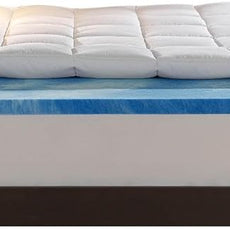 Sleep Innovations Dual Layer 4 Inch Memory Foam Mattress Topper, King Size, Medium Support, 2 Inch Cooling Gel Memory Foam Plus 2 Inch Pillow Top Cover