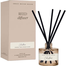 Sweet Water Decor Christmas Reed Diffuser Set - Fresh Cut Trees, Orange, and Cloves Holiday Scent for Home with Long Lasting Fragrance - Non-Toxic Oil Reed Diffuser Made in The USA