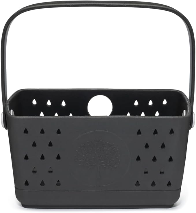 Parker Baby Bath Caddy | BPA Free & Food Grade Shower Caddy Organizer for Toys & Supplies | Quick-Dry, Sturdy & Perfect Size Shower Basket w/Handle in Neutral Colors