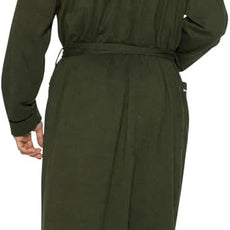 HOLOVE Men's Pure Cotton Bathrobe Lightweight Kimono and Hooded Spa Robes Soft Sleepwear