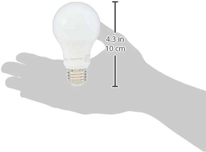 Amazon Basics 60W Equivalent, Daylight White, Non-Dimmable, 10,000 Hour Lifetime, A19 LED Light Bulb , 6-Pack