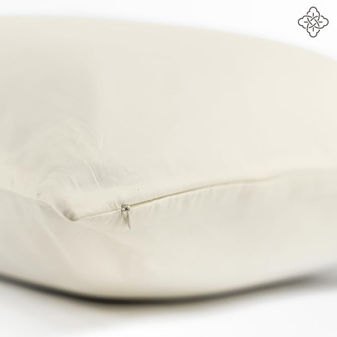BIOWEAVES 100% Organic Cotton Body Pillow Cover for Body Pillowcases 300 Thread Count Soft Sateen Weave GOTS Certified with Zipped Closure - 21" x 54", Natural