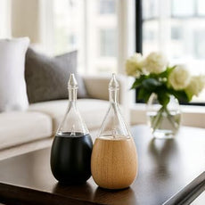 Raindrop 2.0 Aromatherapy Diffuser for Essential Oil, Waterless Glass Nebulizer w/Auto-Off Switch, BPA Free - Black