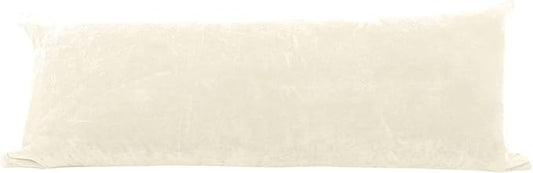 EVOLIVE Soft Micromink, Faux Fur, Faux Suede Body Pillow Cover 21"x54" Replacement with Zipper Closure (21"x54" Body Pillow Cover, Cream)