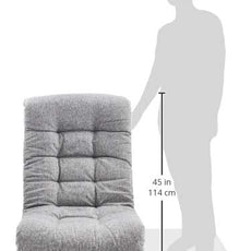 Amazon Basics Swivel Foam Lounge Chair with Headrest, Floor-Compatible, Adjustable, Gaming, 26.3D x 23.5W x 13.7H in, Grey