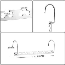 Meetu Space Saving Multifunctional Clothes Hangers - Stainless Steel 6X2 Slots Magic Cascading Hanger - Updated Hook Design Closet Organizer (Pack of 12)