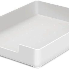 Letter-Size Tray, Desk Drawer Organizer, A4 Plastic Paper Tray, Plastic Paper Holder File Organizer for Office, School, Home Storage (White)