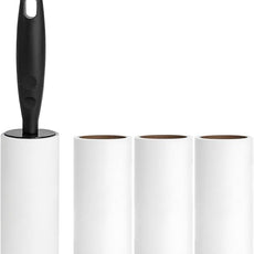 Lint Roller for Clothes Extra Sticky Pet Hair Removal Roller with Refills, Refillable Handle with 4 Sticky Rolls (Black Stick)