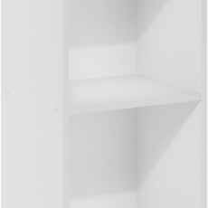 Furinno Luder Shelf Bookcase with 1 Door Storage Cabinet, White