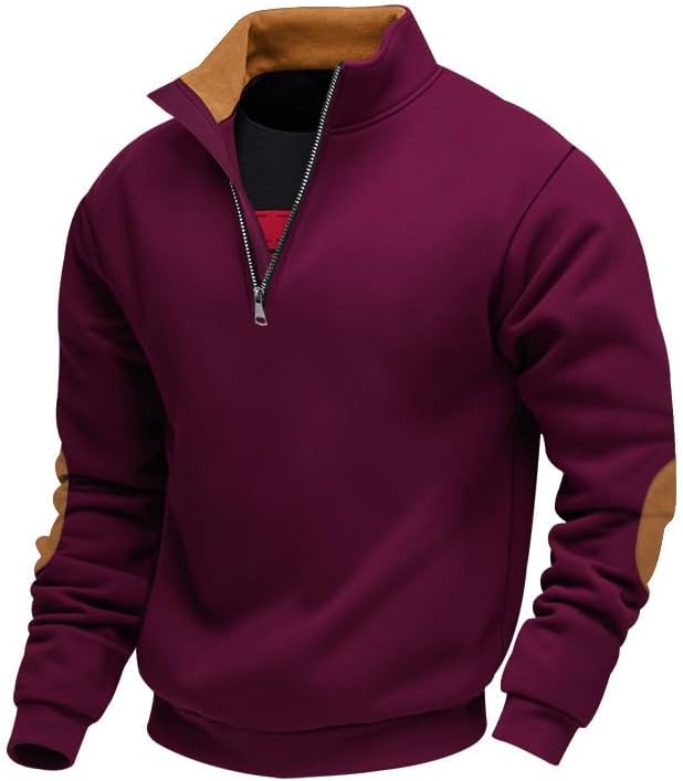 Men's Pullover Thermal Lined Long Sleeve Sweatshirt Winter Warm Casual Style for Vacation Travel Daily Comfort