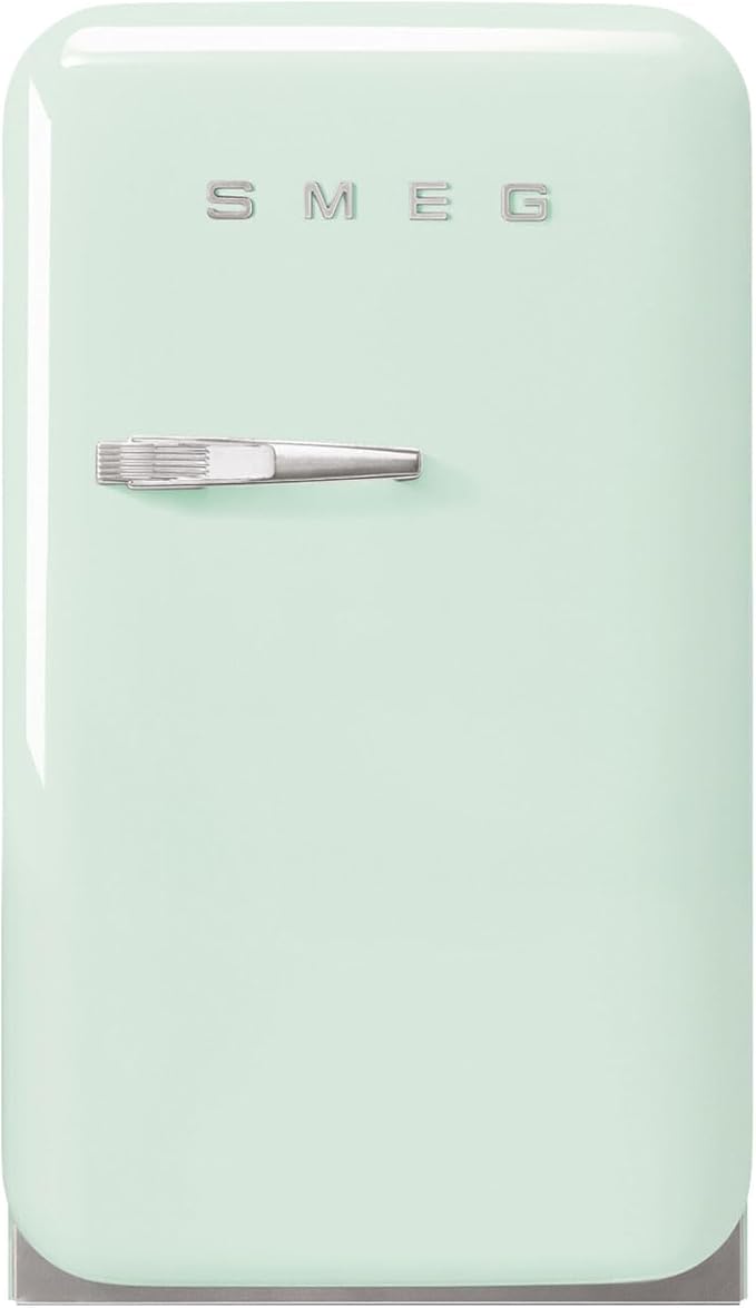 SMEG FAB5 Retro Mini Fridge – 50s Style Compact Small Refrigerator, 1.2 cu ft, Automatic Defrost, LED Lighting, Adjustable Shelves– Made in Italy – Perfect for Home, Dorm, Office, Hotel -Pastel Green
