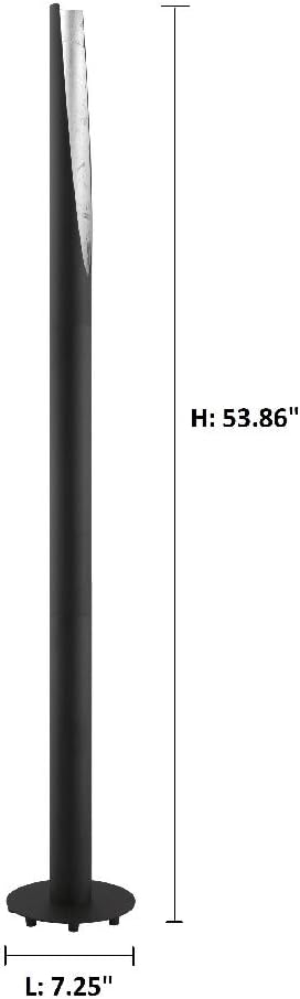 EGLO 97584A Barbotto 53.86 Inch LED Dimmable Floor Lamp Plug-in Lighting for Living Room, Bedroom, Dorm, and Office, Black/Gold