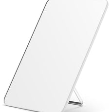 OMIRO Makeup Mirror for Desk, 10 x 7 inches Table Mirror with Adjustable Stand and Hanging Hole for Shaving and Travelling, White