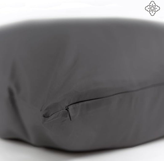 BIOWEAVES 100% Organic Cotton Body Pillow Cover for Body Pillowcases 300 Thread Count Soft Sateen Weave GOTS Certified with Zipped Closure - 21" x 54", Grey