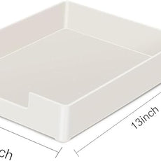 Letter-Size Tray, Desk Drawer Organizer, A4 Plastic Paper Tray, Plastic Paper Holder File Organizer for Office, School, Home Storage (White)