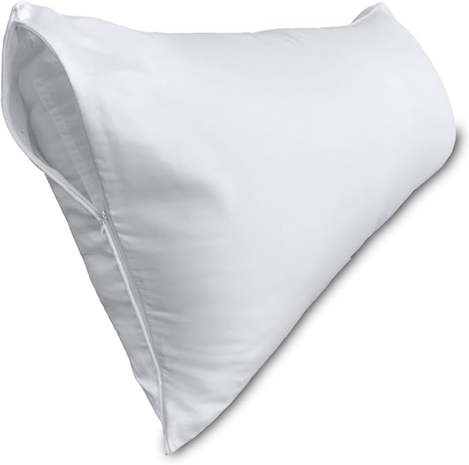 Body Pillow Cover, Precoco 100% Cotton Body Pillow Pillowcase-Premium White Pillow Case with Double Zipper Fitted, Breathable & Ultra Soft/600 Thread Count Covers for Easy Care, 20x54, 1 Pack
