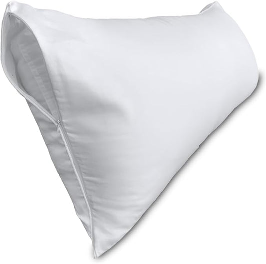 Body Pillow Cover, Precoco 100% Cotton Body Pillow Pillowcase-Premium White Pillow Case with Double Zipper Fitted, Breathable & Ultra Soft/600 Thread Count Covers for Easy Care, 20x54, 1 Pack
