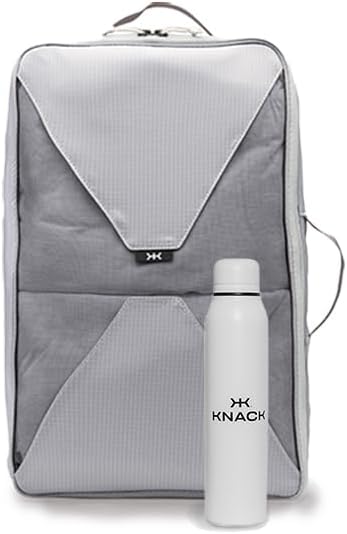 Knack Series 1 Laptop Backpack Travel Set Fits up to 15 Inch - Includes Expandable Packing Insert, and Knack's Insulated Bottle, TSA Approved, Expandable Travel Backpacks (Black, Medium)