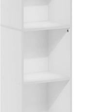 Furinno LUDER Book Shelf, 5-Tier Modern Bookshelf, Bookcase with 1 Door Storage Cabinet, 9.3 x 12 x 52, for Living Room, Bedroom, Home Office, White