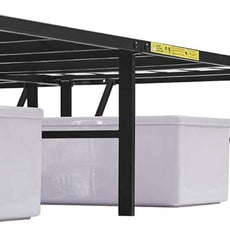 Amazon Basics Bed Frame with Storage, Foldable Metal Platform, Sturdy Steel, No Box Spring Needed, 14 inches High, Tool-Free Setup, Full Size, Black
