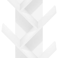 Furinno Tree Book Shelf, 7-Tier Bookshelf, Tree Bookcase for Room Decor, 8.4 x 15.7 x 39.4, for Living Room, Bedroom, Home Office, White