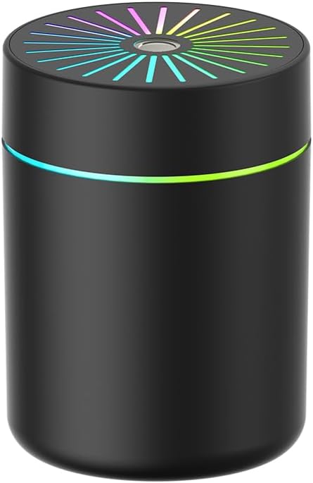 180ml Portable Small Humidifier with Colorful LED Night Light, USB Personal Desktop Humidifier for Car Home Office Travel, Auto Shut-Off, 2 Mist Modes, Super Quiet