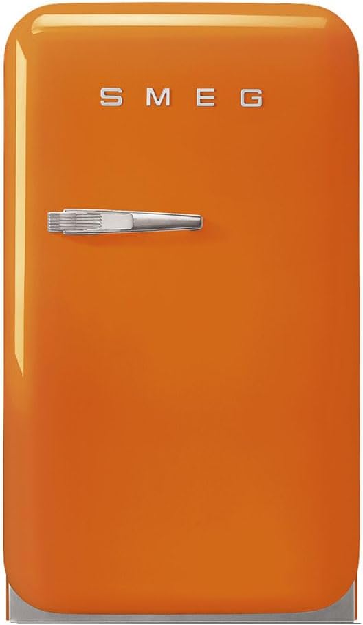 SMEG FAB5 Retro Mini Fridge – 50s Style Compact Small Refrigerator, 1.2 cu ft, Automatic Defrost, LED Lighting, Adjustable Shelves– Made in Italy – Perfect for Home, Dorm, Office, Hotel -Orange