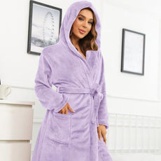 U2SKIIN Women Hooded Fleece Robe, Short Plush Robes for Womens With Hood Soft Warm Spa Bathrobe