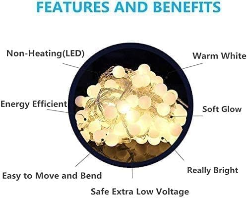 Globe String Lights 180 Feet 300 led,8 Modes Fairy Lights Plug in,Indoor Lights for Bedroom,Classroom,Outdoor Lights for Patio,Garden,Party,Wedding-Warm White